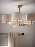 John Lewis Blakely ceiling light with linen shades, imported from the UK