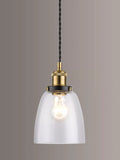 John Lewis ceiling light clear brass H14x14cm, imported from the UK