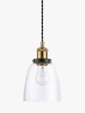 John Lewis ceiling light clear brass H14x14cm, imported from the UK