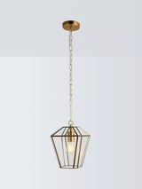 John Lewis John Lewis Timeless Glass Lantern Ceiling Light, Clear/Antique Brass- Buy online at McGrocer