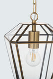 John Lewis glass lantern ceiling light clear antique brass, UK version