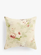 John Lewis Vintage Floral Cushion in Tumbled Linen, Biscuit- Buy online at McGrocer