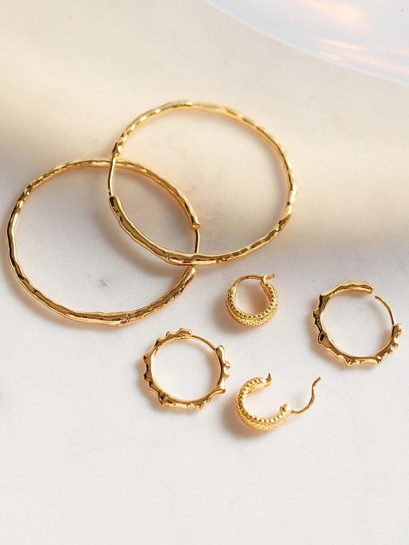 Monica Vinader textured huggie hoop earrings 1.1cm diameter - British product