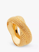 John Lewis Monica Vinader Heirloom Woven Cross Ring Gold- Buy online at McGrocer