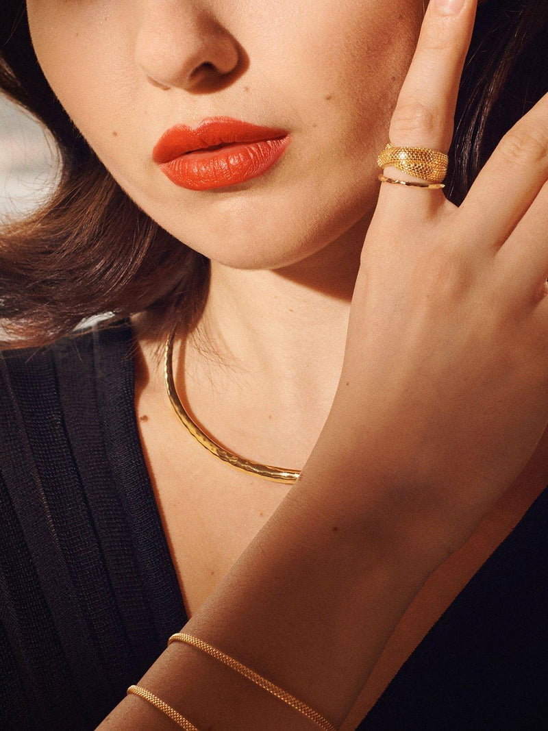 Monica Vinader cross ring gold plated vermeil, UK version