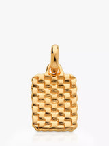 John Lewis Monica Vinader Textured Rectangular Charm Gold- Buy online at McGrocer