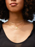 Monica Vinader rectangular charm gold vermeil, imported from the UK