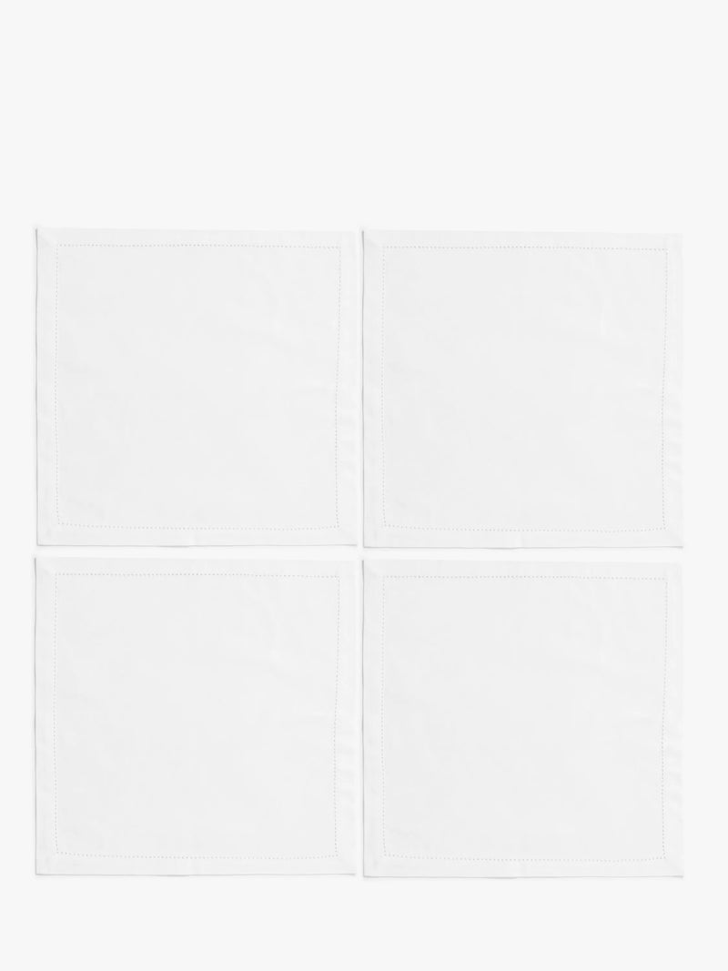 John Lewis Hem Stitch napkins white set of 4 (British brand)