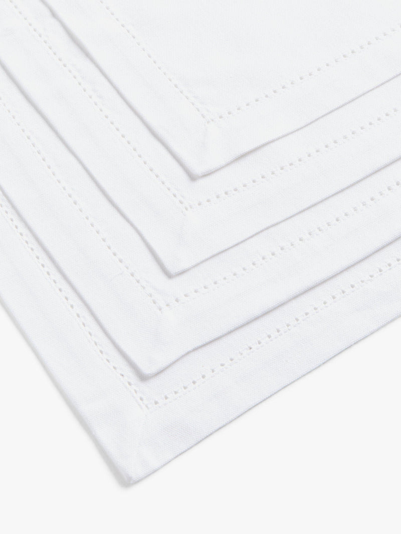 John Lewis Hem Stitch napkins white set of 4 (British brand)