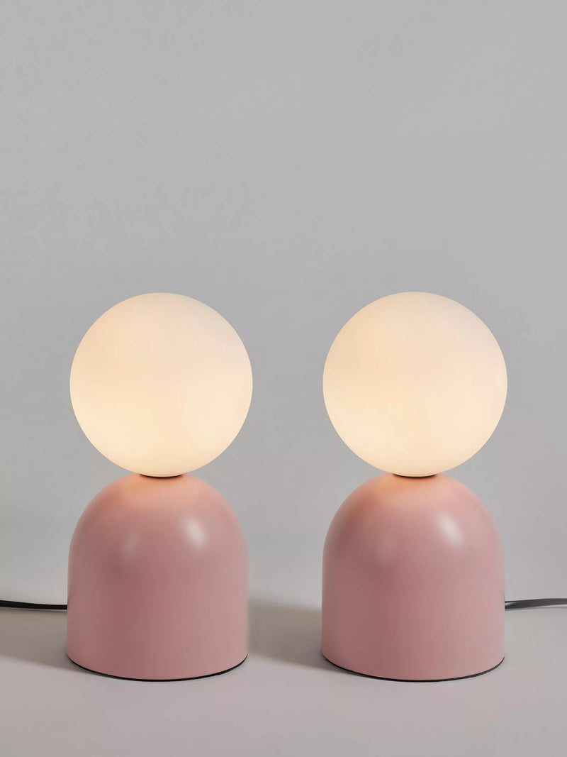 John Lewis & Partners Lupo Touch Table Lamps, Pink, Set of 2