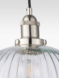 Bay Lighting pendant ceiling light clear glass nickel trim - British product