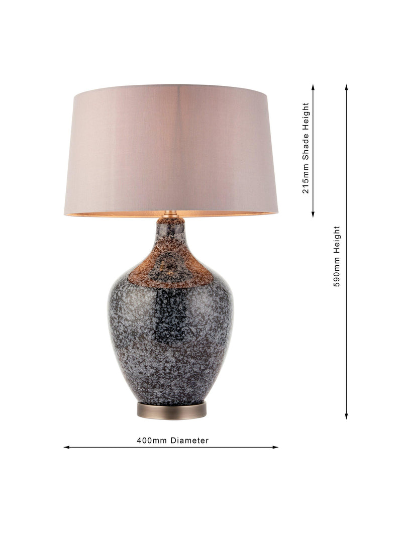 Bay Lighting Esma glass table lamp grey - British product