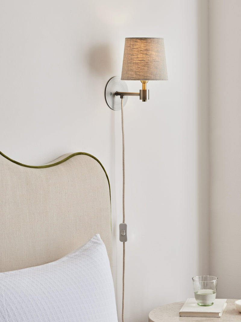 John Lewis Ansel antique pewter wall light - British product