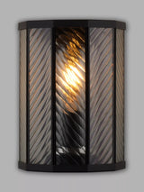 John Lewis John Lewis Herringbone Glass Outdoor Wall Light, Clear/Black, H25 x W18 x D13cm- Buy online at McGrocer