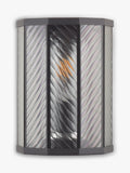 John Lewis herringbone glass outdoor wall light clear black, imported from the UK