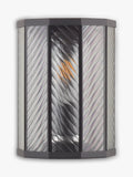 John Lewis herringbone glass outdoor wall light clear black, imported from the UK
