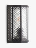 John Lewis herringbone glass outdoor wall light clear black, imported from the UK