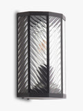 John Lewis herringbone glass outdoor wall light clear black, imported from the UK