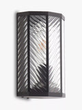 John Lewis herringbone glass outdoor wall light clear black, imported from the UK