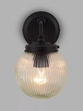 John Lewis vintage globe outdoor wall light clear black, imported from the UK