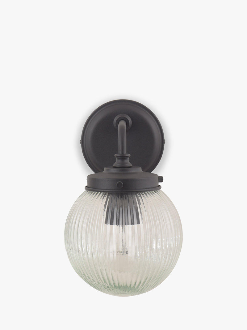 John Lewis vintage globe outdoor wall light clear black, imported from the UK
