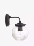John Lewis vintage globe outdoor wall light clear black, imported from the UK