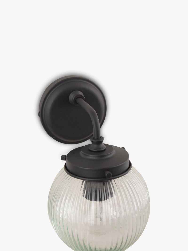 John Lewis vintage globe outdoor wall light clear black, imported from the UK