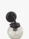 John Lewis vintage globe outdoor wall light clear black, imported from the UK