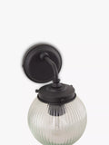 John Lewis vintage globe outdoor wall light clear black, imported from the UK