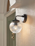 John Lewis vintage globe outdoor wall light clear black, imported from the UK