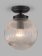 John Lewis John Lewis Vintage Globe Flush Outdoor Light, Clear/Black- Buy online at McGrocer