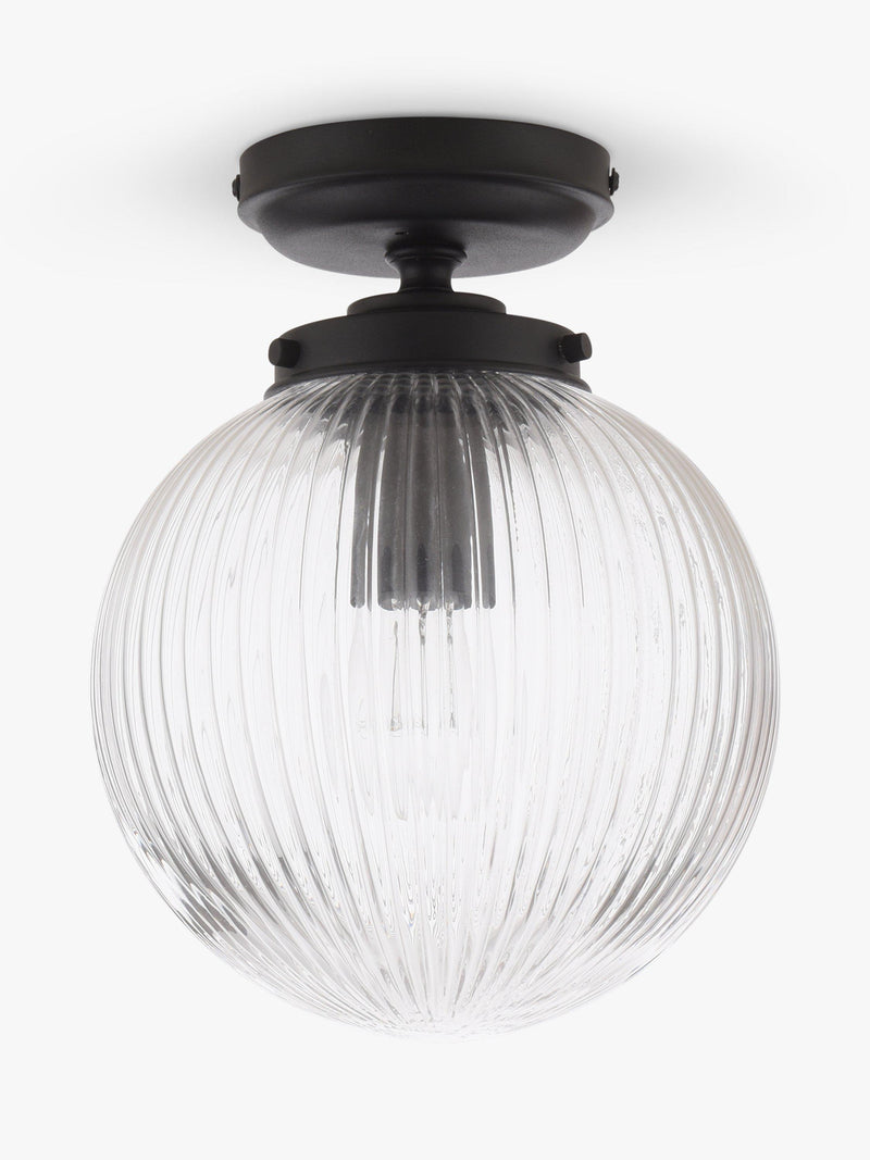 John Lewis vintage globe flush outdoor light in clear and black (British brand)