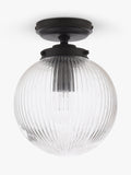 John Lewis vintage globe flush outdoor light in clear and black (British brand)