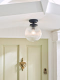 John Lewis vintage globe flush outdoor light in clear and black (British brand)