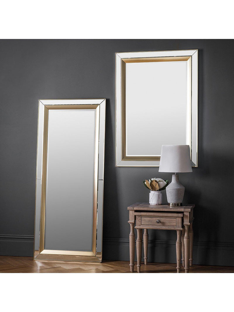 Gallery Direct gold rectangular wall mirror 109.5x79cm (British brand)