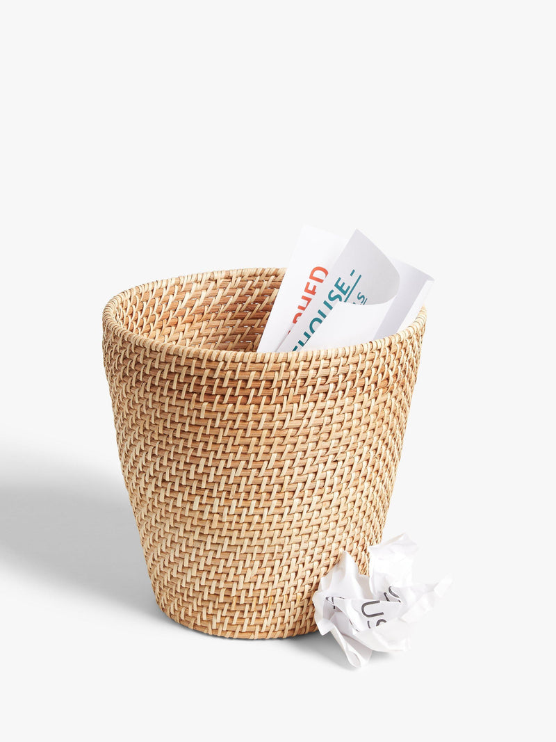 John Lewis rattan waste paper basket natural (British brand)
