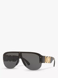 Versace women's irregular sunglasses in black/grey polyamide, imported from the UK