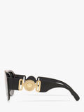 Versace women's irregular sunglasses in black/grey polyamide, imported from the UK