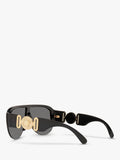 Versace women's irregular sunglasses in black/grey polyamide, imported from the UK