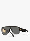Versace women's irregular sunglasses in black/grey polyamide, imported from the UK