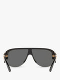 Versace women's irregular sunglasses in black/grey polyamide, imported from the UK