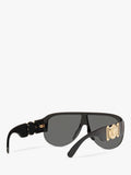 Versace women's irregular sunglasses in black/grey polyamide, imported from the UK