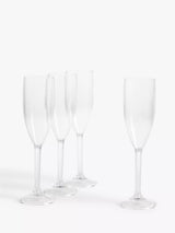 John Lewis John Lewis Plastic Picnic Champagne Flutes Set of 4 Clear 180ml- Buy online at McGrocer
