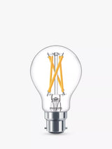 John Lewis Philips 60W A60 BC LED Dimmable Classic Bulb, Clear- Buy online at McGrocer