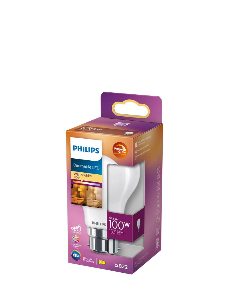 Philips 100W LED dimmable bulb bayonet cap, UK version