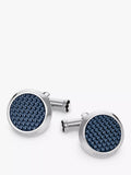 Montblanc Meisterstuck round cufflinks silver blue lacquer, imported from the UK