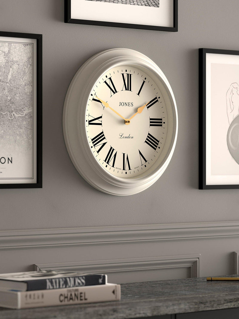 Jones Clocks Supper Club wall clock powder grey 40.5cm - British product