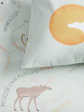 John Lewis reversible world map pure cotton duvet cover and pillowcase set, single, green, UK version