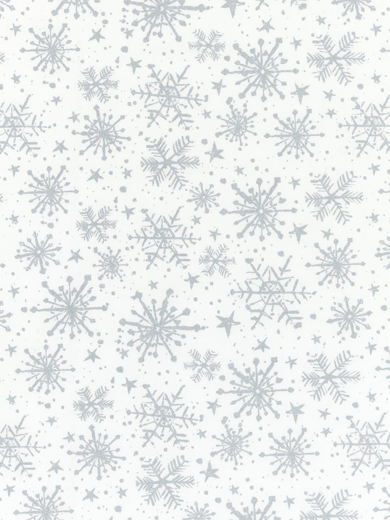 John Lewis silver snowflake PVC tablecloth fabric (British brand)