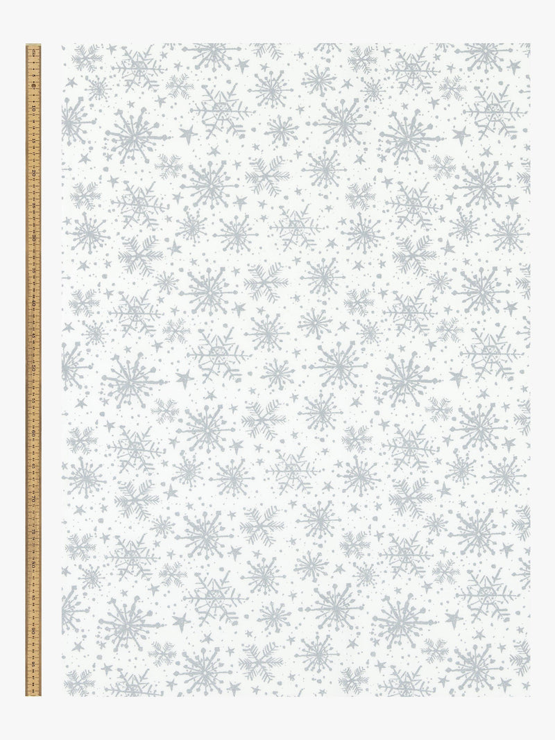 John Lewis silver snowflake PVC tablecloth fabric (British brand)